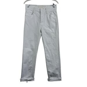Mother Superior The Scrapper Cuff Ankle Fray Jeans In Totally Innocent Size 25